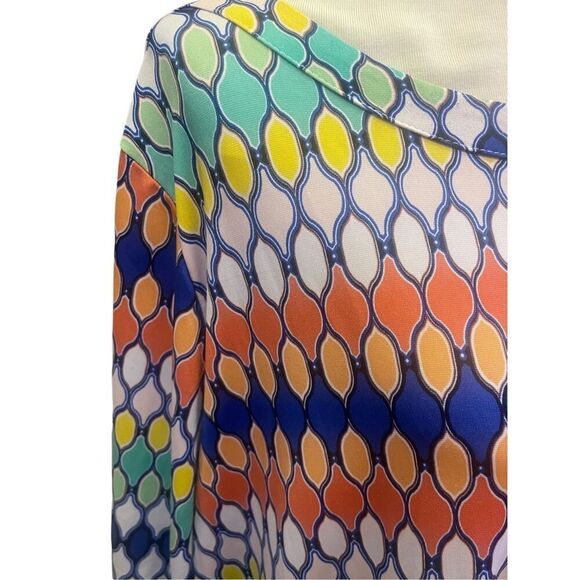 Signature Collection (Vintage Avon) Multi-Color Geometric Design Shift Dress Siz - Picture 5 of 12